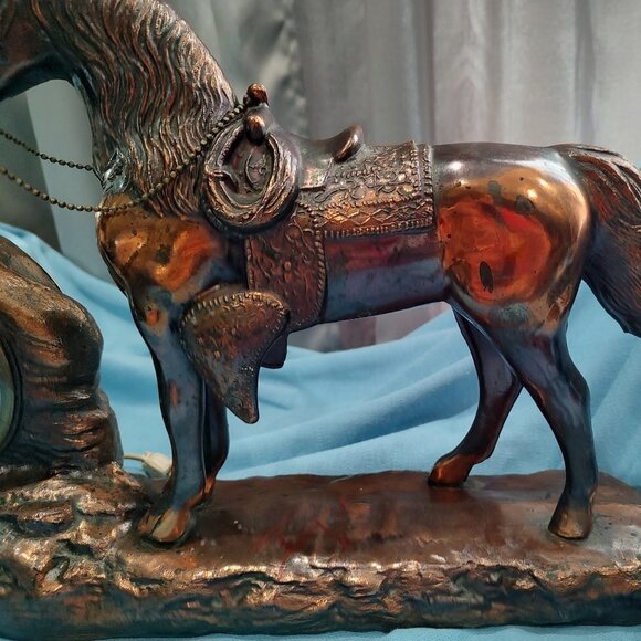 Antique New Haven Mantle Clock Western Horse Clock - Picture 6 of 9